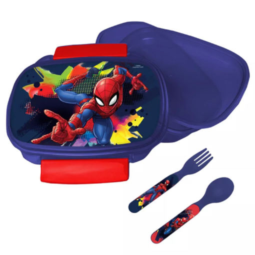 Picture of Spiderman Sandwich Box & Cutlery Set